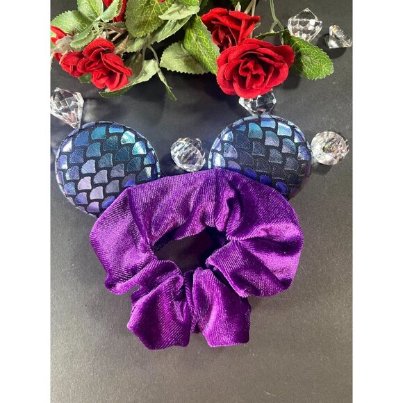 Minnie Mouse Ears Hair Scrunchies Mermaid Velvet Hair Rubber Band Sequins Hair - Picture 10 of 11